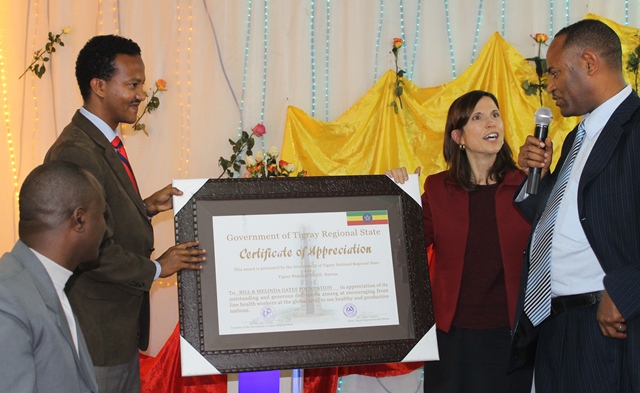 Certificate of Appreciation to the Bill and Melinda Gates Foundation